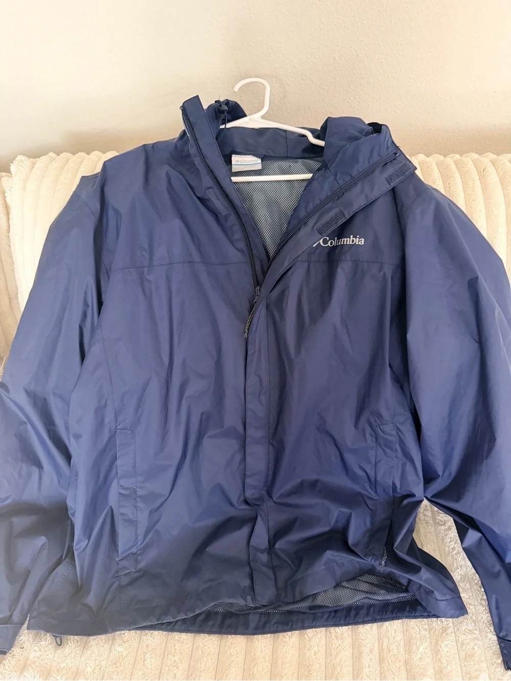 Columbia Men's Slate Blue Hooded Rain Jacket